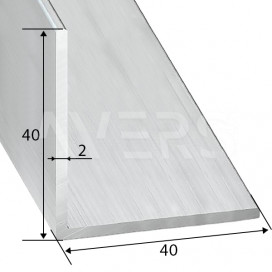 Куточок алюмінієвий анод 40/40/2 ламель 5,8 м